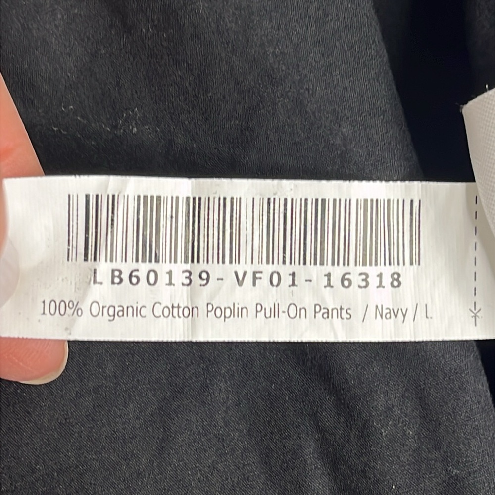 Quince Navy 100% organic cotton poplin pull on Relaxed Fit pants size large - Picture 14 of 17